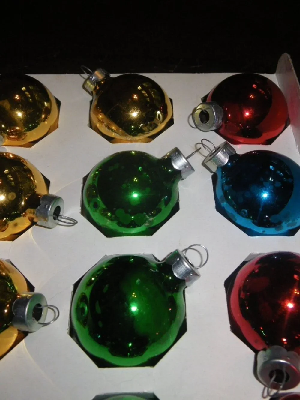 Vintage Holly Mercury Glass Christmas 15 Ornaments Multicolor 1 ¾” Diameter USA